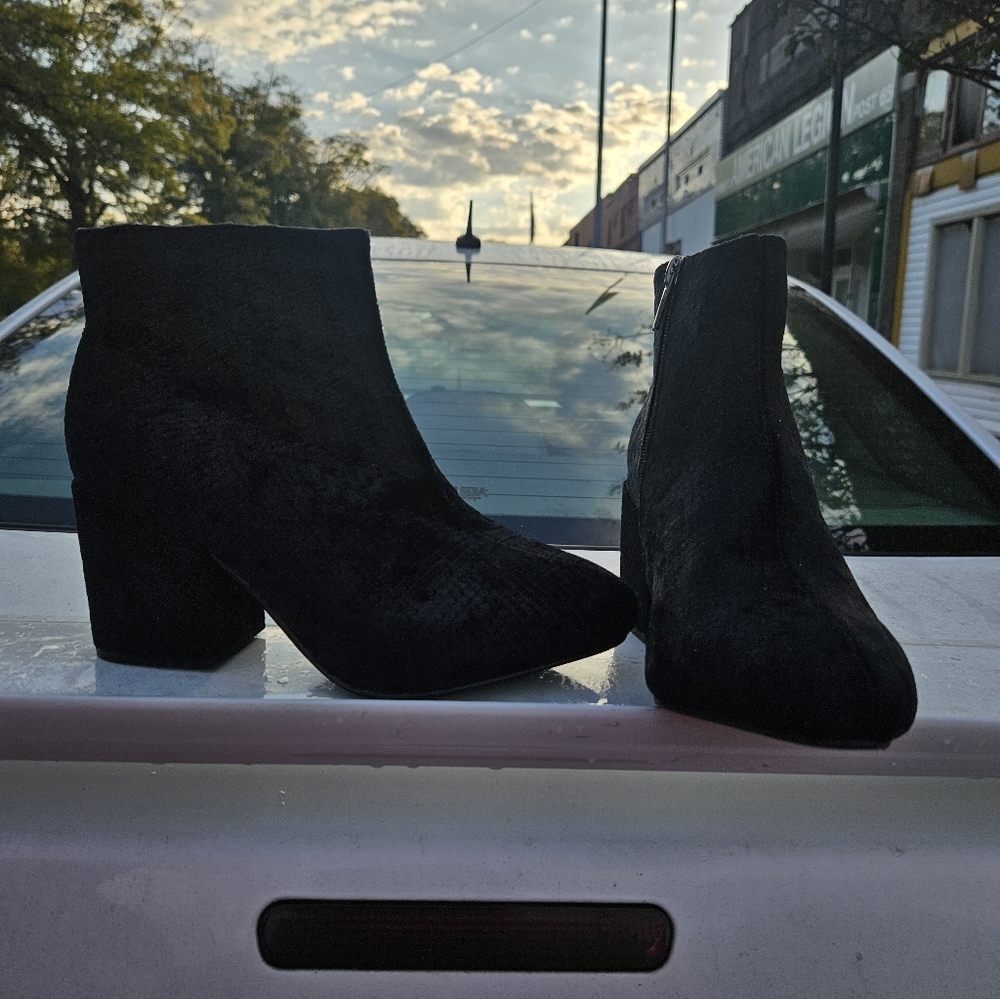 Celebrity Pink Black Ankle Booties